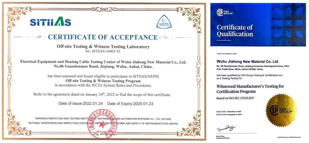 Laboratorio certificato autorizzato CSA e IECEx OD-024